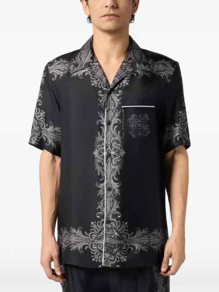 Cămașă Philipp Plein cu imagine negru