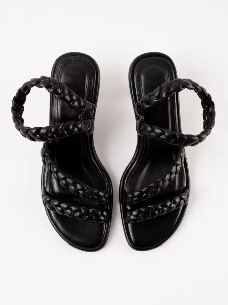 Souliers Martinez szandál alacsony bőr ANAYA fekete