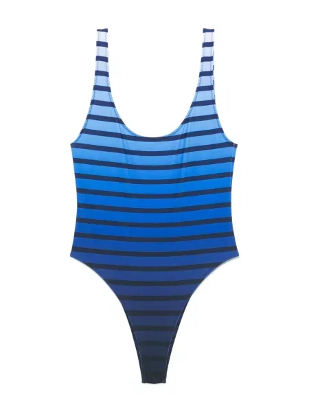 Costum de baie Jean Paul Gaultier cu dungi albastru