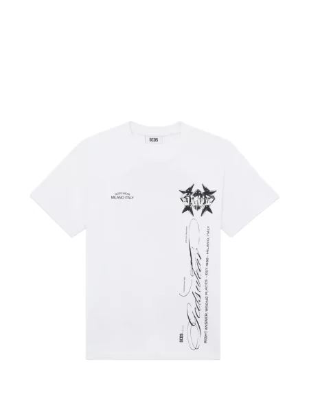 Tricou Gcds cu imagine scurt alb