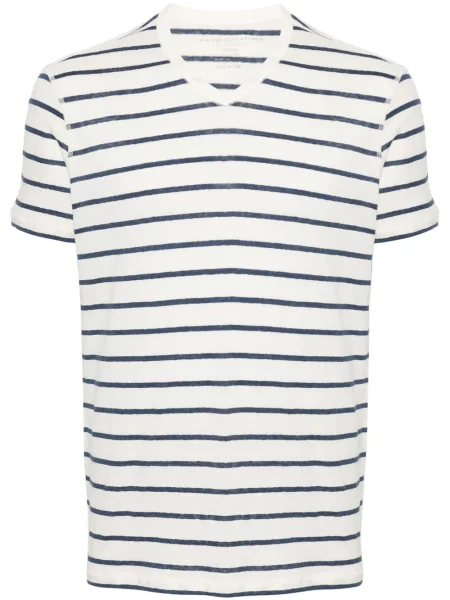 Tricou Majestic Filatures cu decolteu în V alb