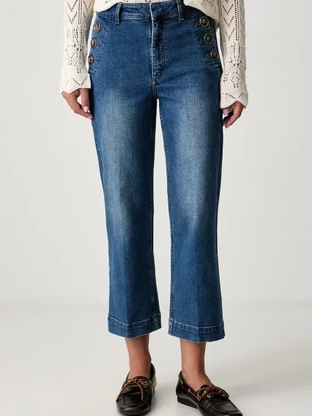 Pedro del Hierro blugi wide leg pentru femei albastru