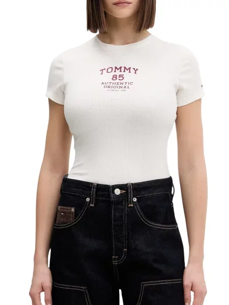 Koszulka Tommy Hilfiger Jeans z krótkim rękawem czarna