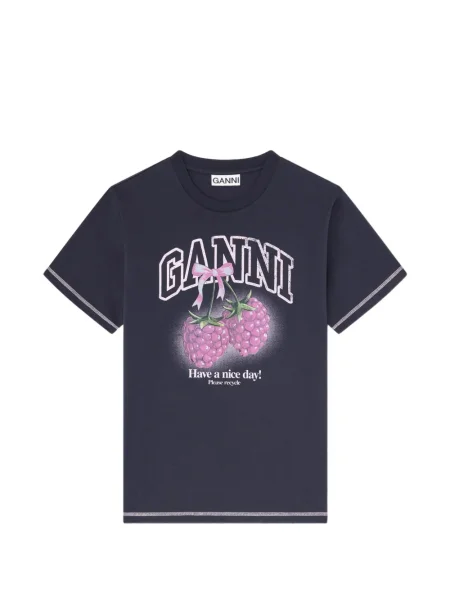 Grafic tricou Ganni albastru