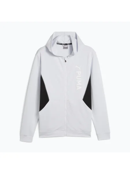 Мъжки суитшърт за тренировка PUMA Fit Double Knit FZ Hoodie silver mist сиво