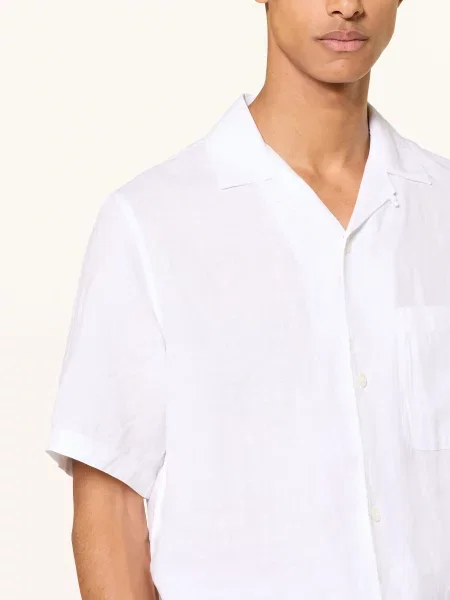 Arket Letní Košile Comfort Fit Z Lnu bílá