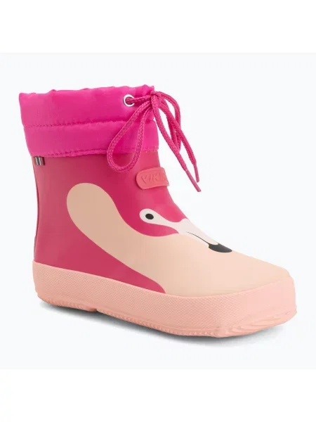 Viking Footwear Alv Barefoot gyerek gumicsizma Mancsnyom világos rózsaszín/magenta. Méret: 25 EU rózsaszín