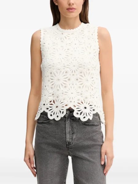 Top Pedro Del Hierro cu model floral din dantelă