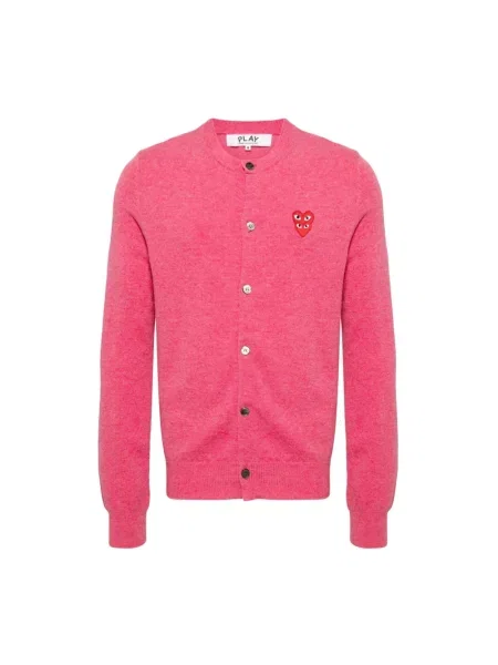 Kardigan Comme Des Garcons Play w serca różowy
