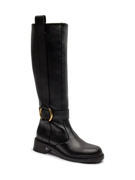 See By Chloé De piele cizme tina negru