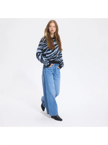 Reserved Wide leg farmer kék