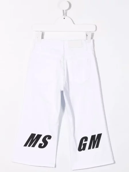 Szerokie jeansy dziecięce Msgm białe