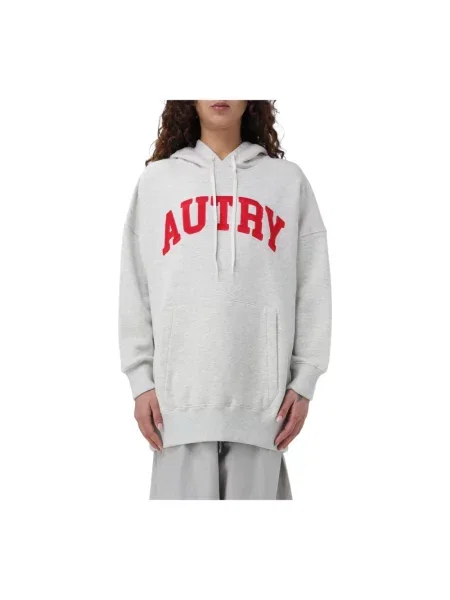 Bluza z kapturem Autry z kapturem z nadrukiem szara