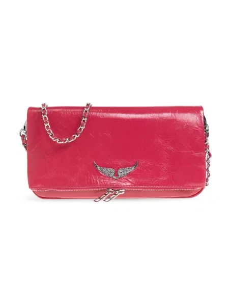 Torebka Zadig & Voltaire skórzana retro różowa