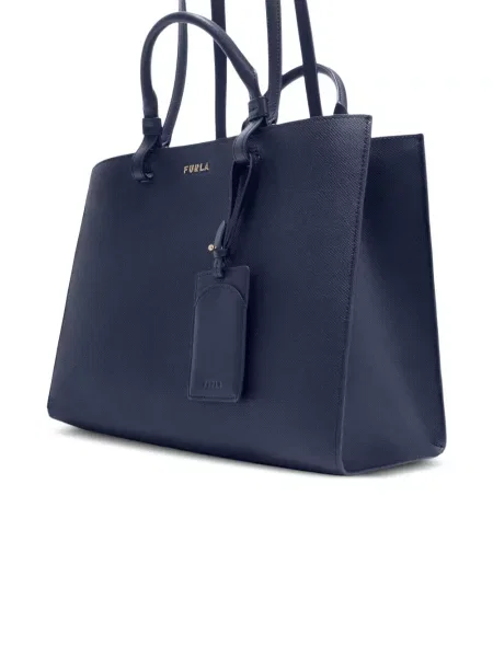 Geantă shopper Furla din piele albastru