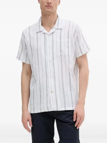 Риза Barbour на райета бяло