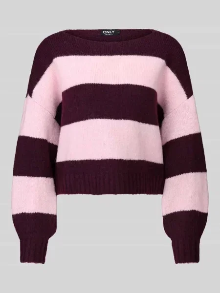 Sweter z dekoltem w łódkę Only biały