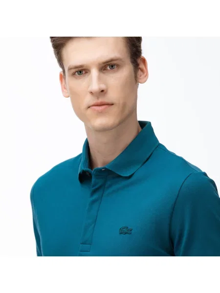 Поло Lacoste голубое