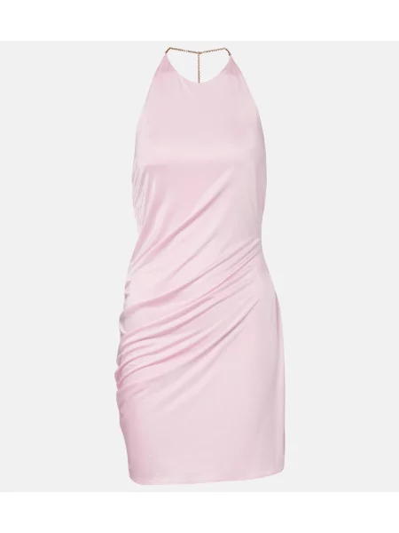 Rochie Versace din jerseu drapată roz