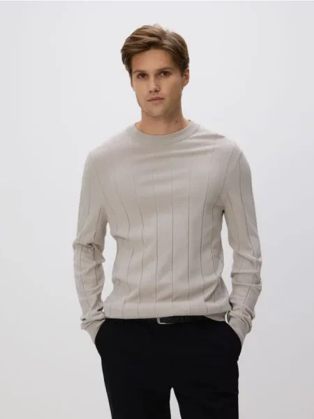 Reserved Pulover cu conținut ridicat de bej