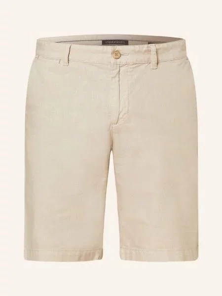 Strokesman's Šortky Slim Fit Se Lnem sand