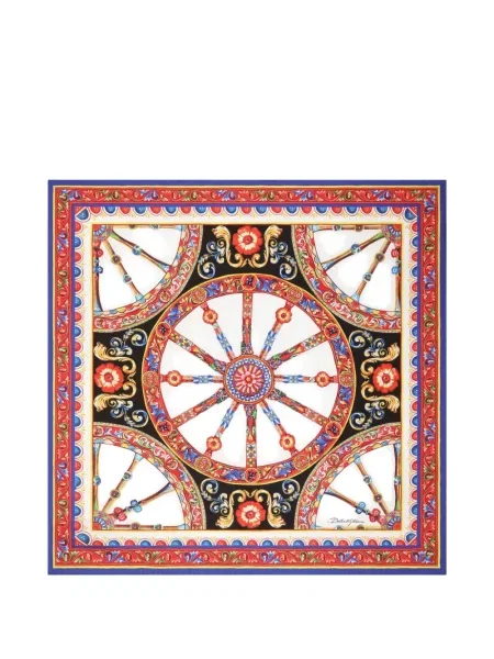 Fular Dolce & Gabbana de mătase cu imagine alb