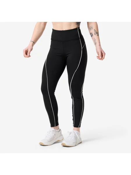Legginsy fitness Domyos wysoki stan białe