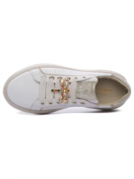 Pantofi Keys alb