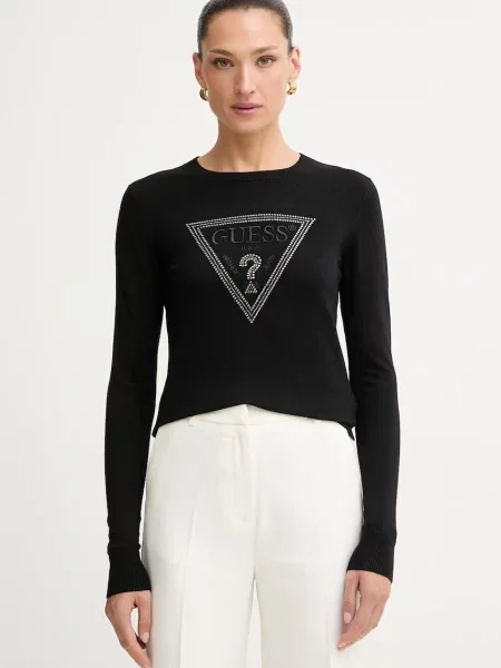 Guess pulover pentru femei cu vâscoză KATIE negru
