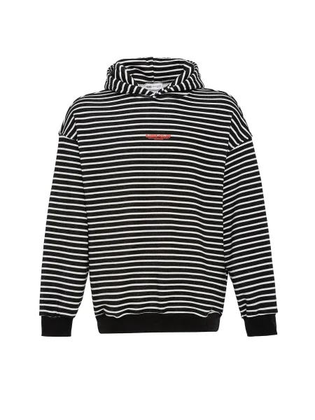 VAMOS CLO Mikina krvavě červená / černá bílá