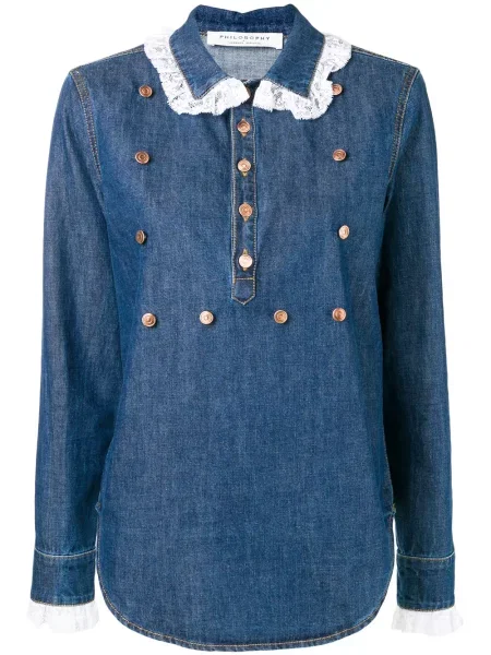 Cămașă Philosophy Di Lorenzo Serafini albastru