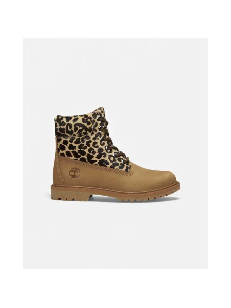 Pantofi Timberland cu model leopard alb
