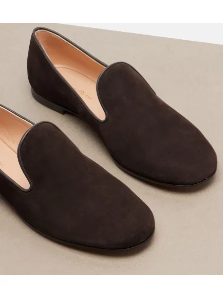 Pantofi loafer Gianvito Rossi din piele de căprioară maro