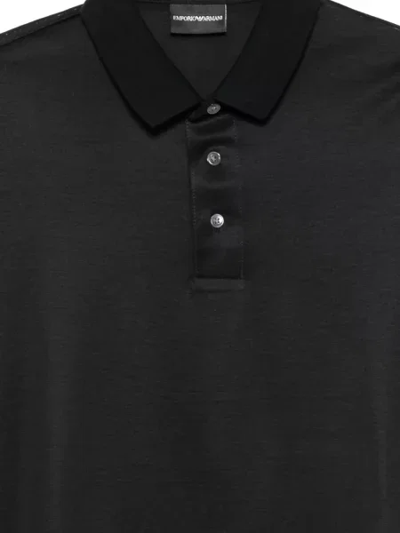 Поло тениска Emporio Armani с принт черно