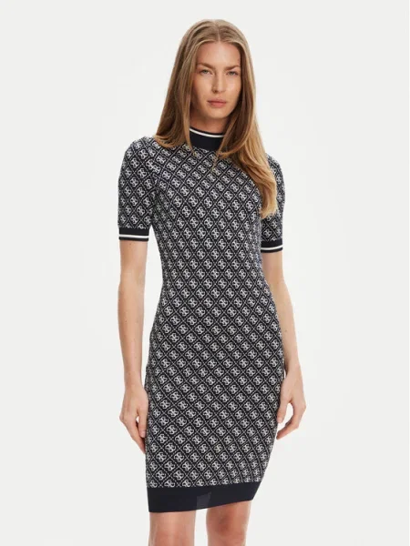 Guess Rochie tricotată Bleumarin alb