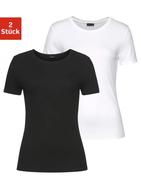 LASCANA Tricou negru alb