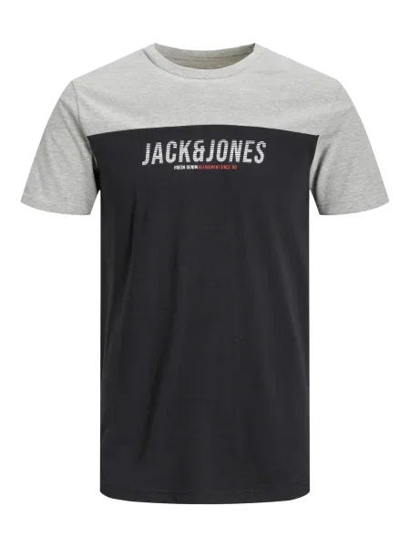 JACK & JONES Tricou JJEDan gri amestecat / roșu / negru alb