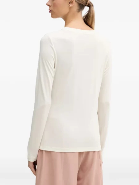 Lung tricou Sisley cu volane alb