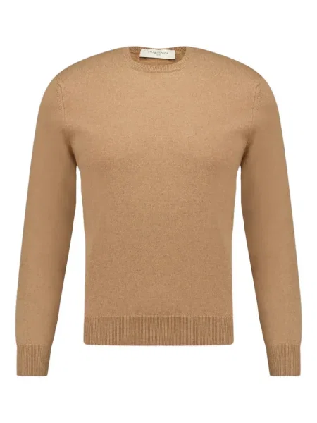 Kasmír kerek nyakú szvetter Piacenza Cashmere barna