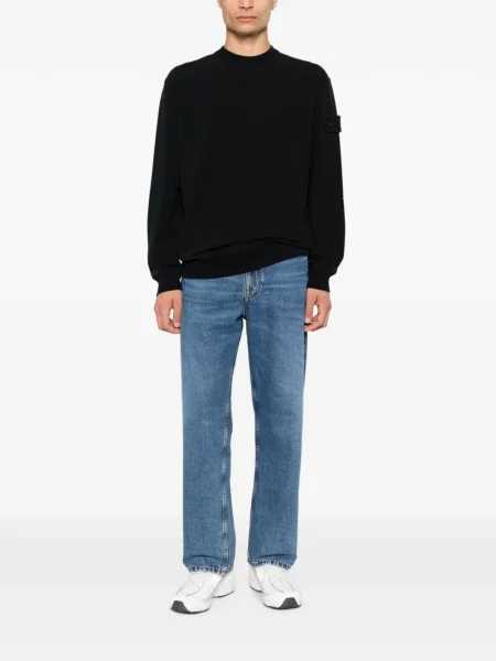 Lung pulover Stone Island cu strasuri albastru