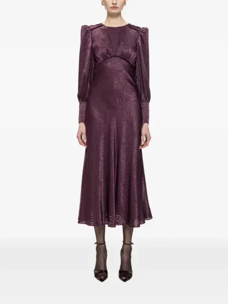 Rochie midi Nissa din satin violet