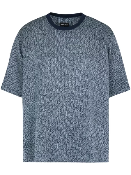 Tricou Giorgio Armani de mătase cu imagine negru