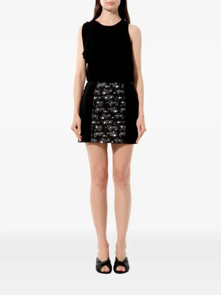 Fustă Balenciaga cu imprimeu abstract negru