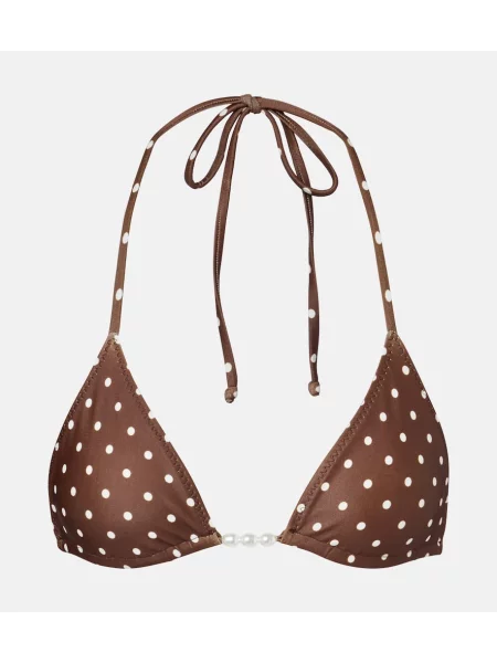 Bikini Same w grochy z koralikami brązowy