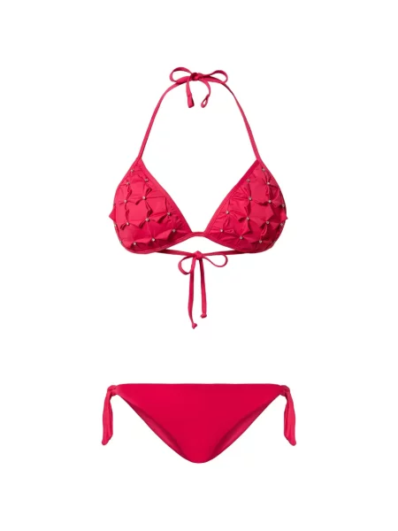 Bikini Twinset cu broderie roșu