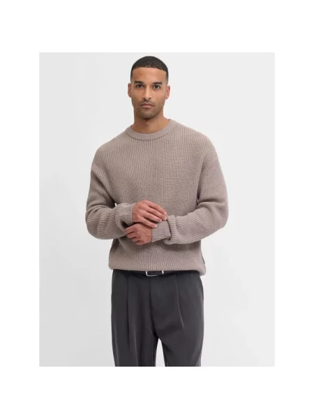 Sweter z dzianiny z okrągłym dekoltem model ‘KAITO’ Jack & Jones szary