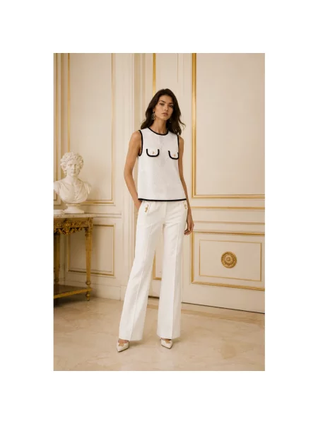 Top Elisabetta Franchi z mikrofibry biały