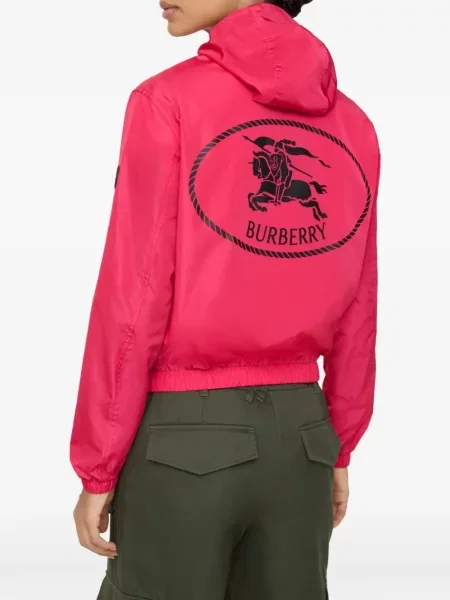 Jachetă cu glugă Burberry cu glugă roz