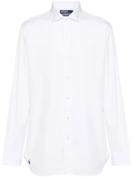 Με τιράντες μάλλινο παντελόνι Polo Ralph Lauren με απλικέ λευκό