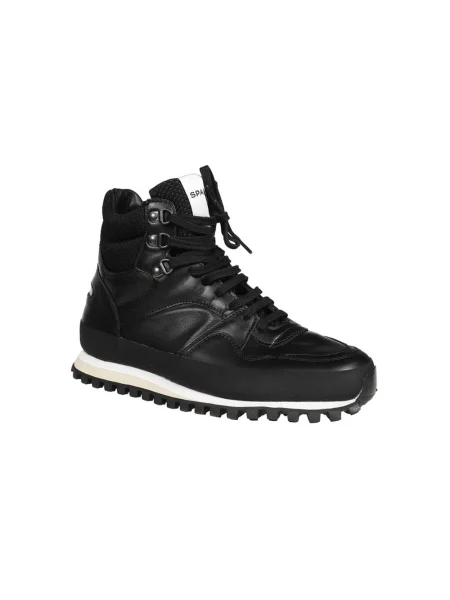 Sneakersy Spalwart sznurowane skórzane czarne